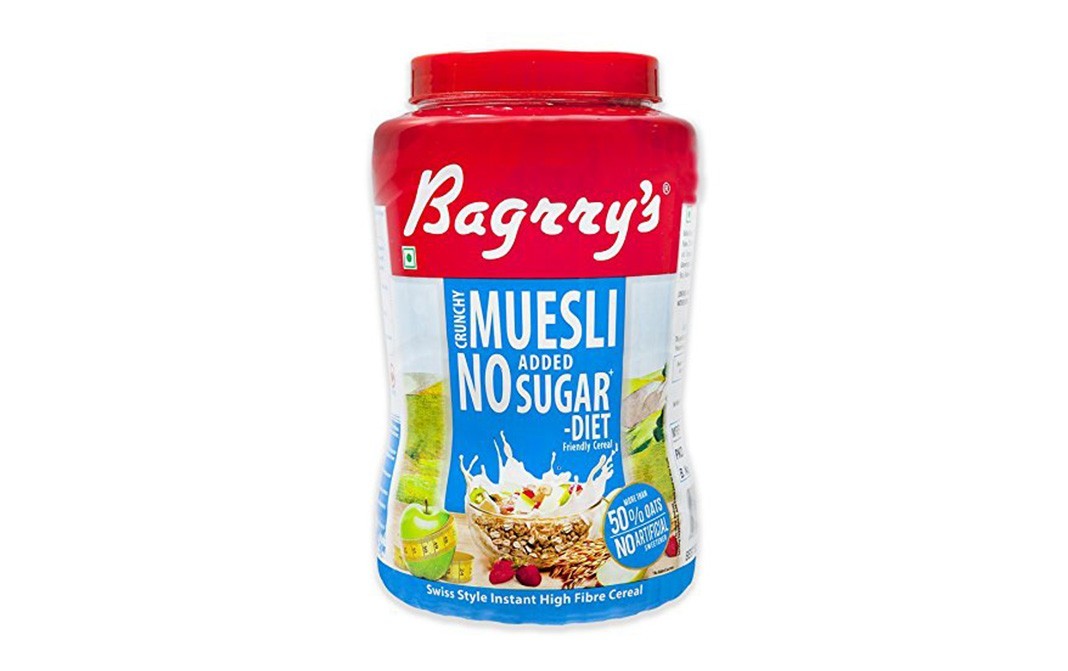 Bagrry's Crunchy Muesli No Added Sugar Diet   Plastic Jar  1 kilogram